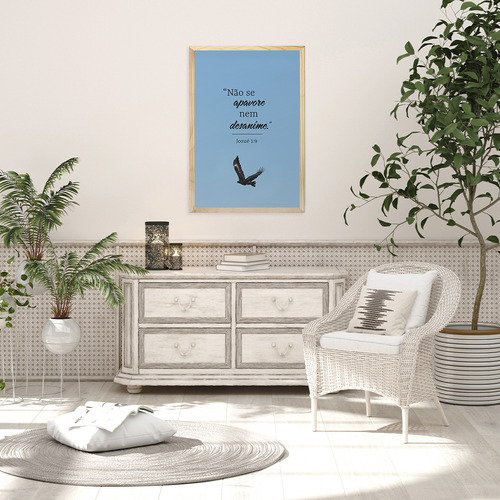 Quadro Versículo Bíblico Frase Fé Esperança Josué Para Sala