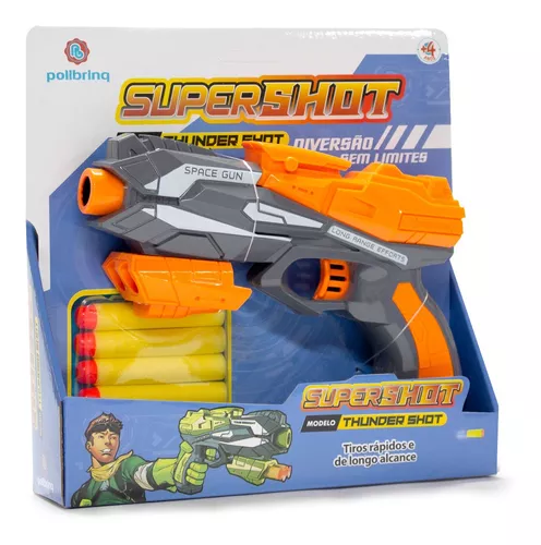 Super Arma Nerf Shooting Atira Dardos Grande 60cm + Cartucho