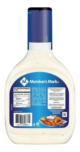 Aderezo Ranch Comida Ensalada Member's Mark Grande 710ml