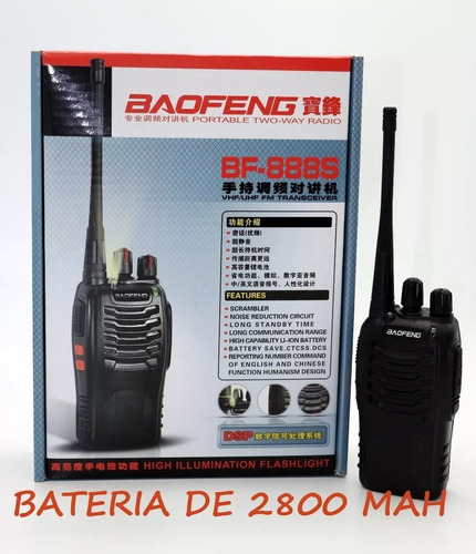 Radio Walkie Talkie Baofeng Bf-888s Uhf X2 Bateria 2800m Ah