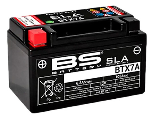 Bateria Bs Sla - Btx7a (fa) Ninja250/dinamic/jet5