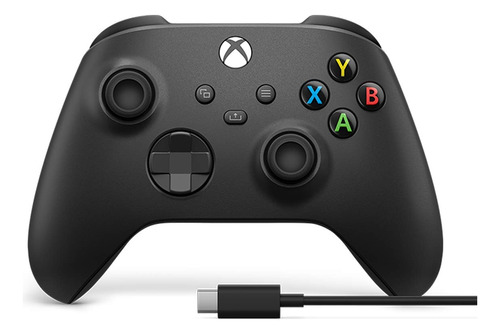 Control Xbox One S Negro Nuevo Con Cable Usb Compatible Pc