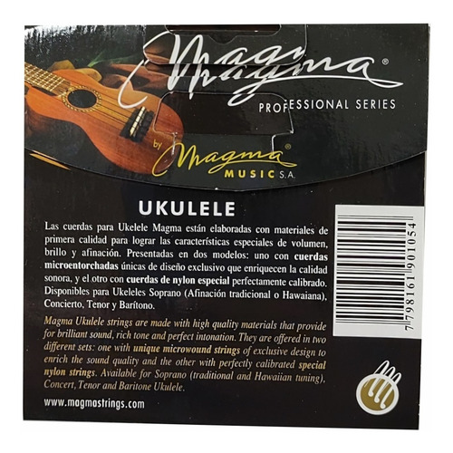 Imagen 2 de 3 de Encordado Magma P/ukelele Tenor Uk120nb