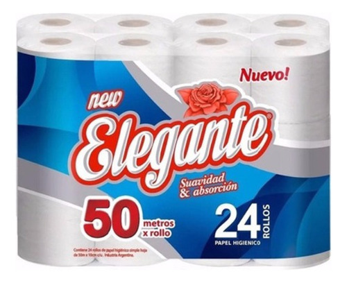 Papel Higiénico Elegante 24 Rollos 50 Mts