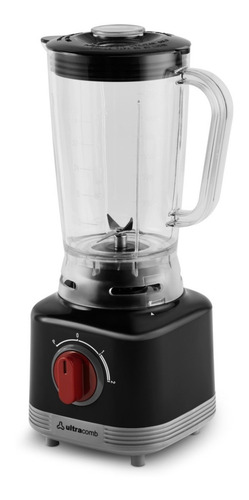 Licuadora Ultracomb LC-2007 1.5 L negra con jarra de plástico 220V