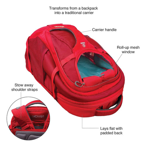 Kurgo G-train - Mochila Portabebes Para Mascotas Pequenas -