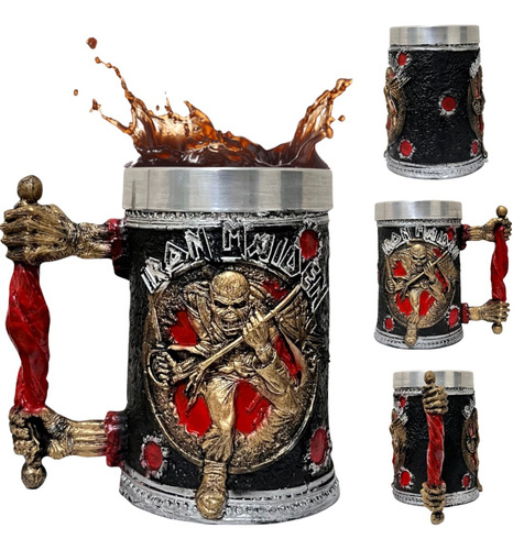 Caneca Iron Maiden Eddie Invasion Of Rarities Chopeira 500ml