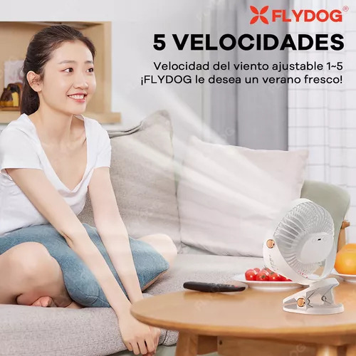 Mini Ventilador Portatil Giratorio Con Luz Led Recargable
