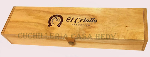 Imagen 6 de 6 de Cuchillo El Criollo Artesanal 15cm Inox Cabo Madera Alpaca