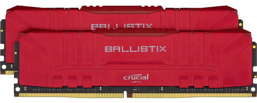 Memoria RAM Ballistix gamer color red 32GB 2 Crucial BL2K16G32C16U4R