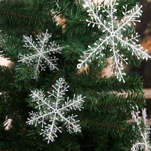 30 Adorno Copo Nieve Blanco Navidad Plastico Purpurina Para