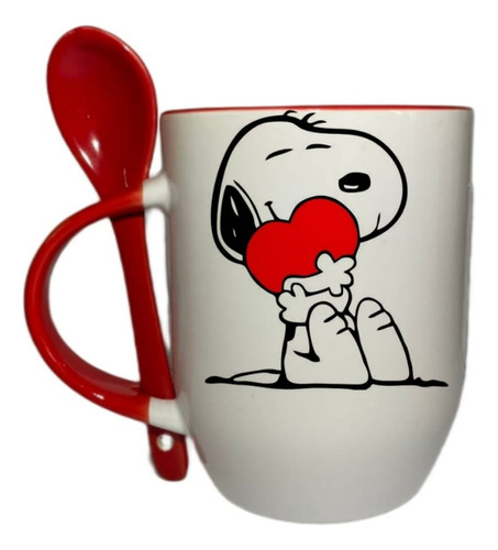 Taza De Snoopy Con Cuchara Personalizada