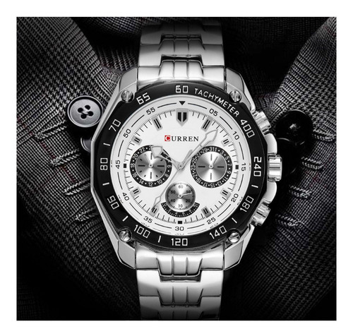 Reloj Para Hombre Curren Krea351902 Plateado