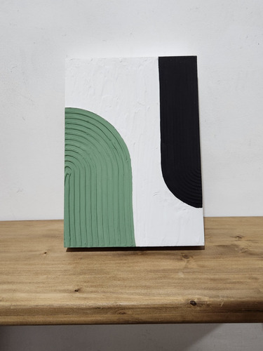 Cuadro Texturado Abstracto Relieve Green 30x40