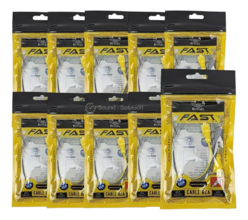Paquete 10 Cable Rca Tipo Y Db Bass Dbrcaycca 1ft Cca .29m