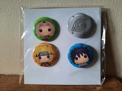 Naruto, Sasuke, Minato Y Killer Bee Set De 4 Figuras + Pines (Usado)