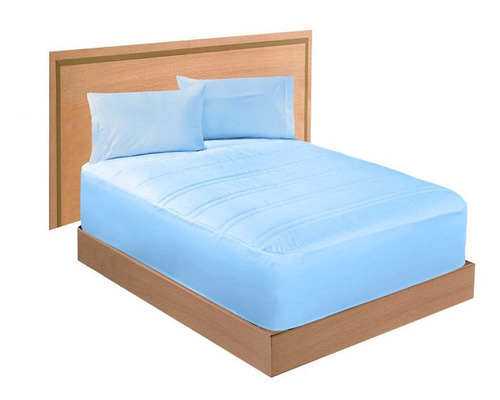Protector Cubre Colchón King Size Azul Antiácaros Ultra King