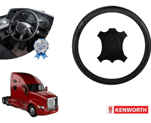 Cubrevolante Negro Trailer Truck Piel Kenworth T700 11-15