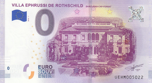 #61 Billete 0 Euro Villa Ephrussi Riviera Francesa 