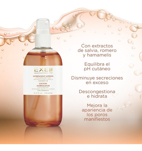 Imagen 3 de 10 de Kit Gel De Limpieza Locion Astrigente Mascara Secativa Exel