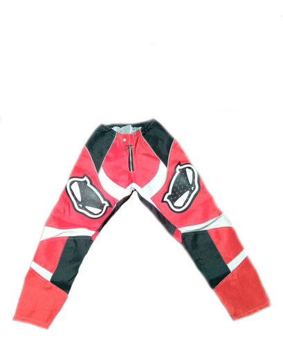 Pantalon Cross Gama Rojo Blanco Negro Niño Racing Fas Motos