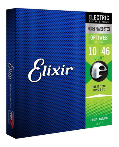 Elixir Optiweb 10-46 Cuerdas Guitarra Eléctrica 19052  Níquel USA