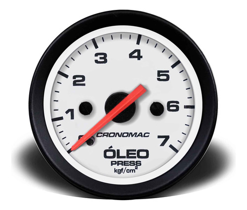 Manômetro Óleo 52mm Mecânico 7kg Street Branco Cronomac