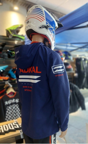 Imagen 4 de 8 de Campera Rompeviento Radikal Flux Azul-allmotors Online-