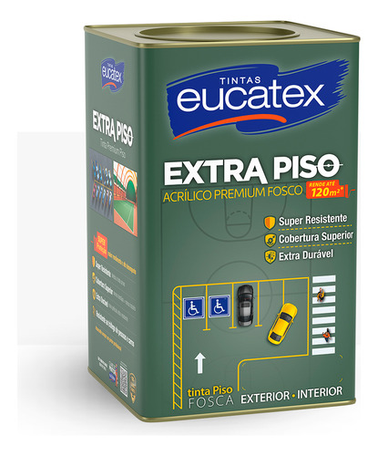 Tinta Eucatex Extra Piso Fosco Branco 18litros