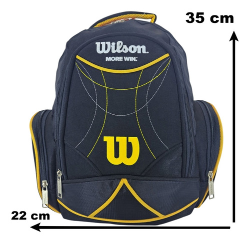 Mochila Escolar Wilson Casual Con 5 Compartimientos(if12794) Negro/amarillo Liso