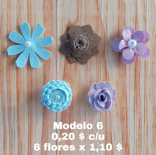 Imagen 6 de 8 de Flores De Tela - Flores De Cuero - Flores De Cuerina