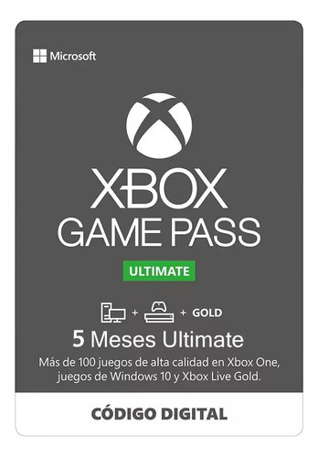 Tarjeta Game Pass Ultimate 5 Meses Clouding - Pc - Consola