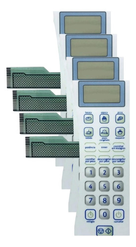 Kit 4 Membranas Teclado Forno Microondas Consul Cms18 Cms 18