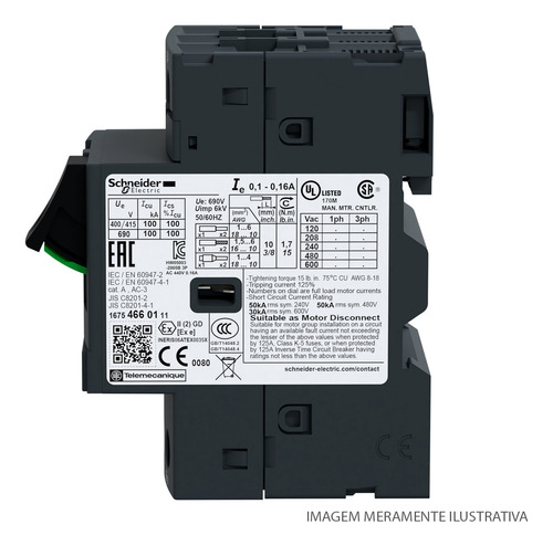 Disjuntor Motor Com Função Rele De Sobrepor Tripolar 6-10a