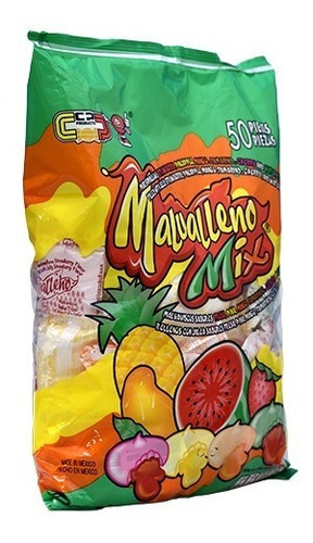 Malvalleno Mix Bombones Malvaviscos Rellenos De Jalea 50 Pzs