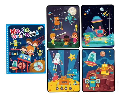 Adorável Livro De Pintura De Água, Livro De Colorir Robô