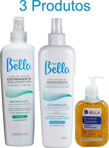 Kit Pré E Pós Depilação 3 Itens