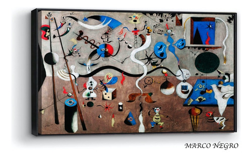 Cuadro Canvas Carnaval De Arlequin Con Marco Flot. 90x140 Cm