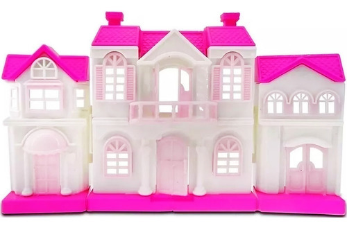 Pony Fashion House X 4 Unicornio + Casa Super Cla Fdla23-5 Color Rosa