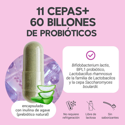 Imagen 7 de 7 de Megabiotic 11 Cepas 60 Billones De Probióticos 60 Cápsulas