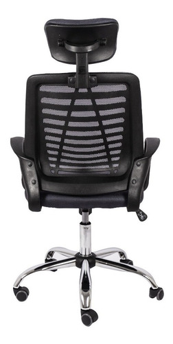 Imagen 3 de 3 de Silla de escritorio Femmto EM001 ergonómica negra con tapizado de poliéster y mesh