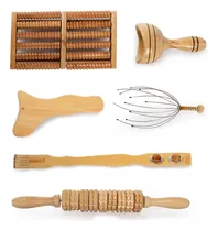 Comprar Kit X 6 Masajeadores de Maderoterapia Relajantes y Reductores, Herramientas en Madera Color Marrón, Tratamientos Anticelulíticos y Masajes Corporales, Style Stars.
