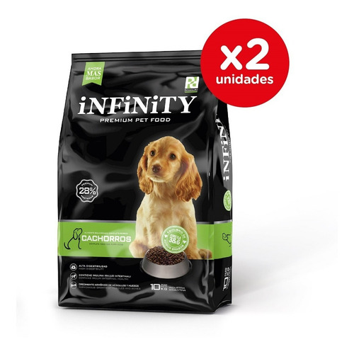 Alimento Perros Cachorros Infinity Premium Pack 2 X 10 Kgs