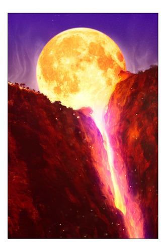 Vinilo Decorativo 40x60cm Lava El Magma Fuego Montaña M2