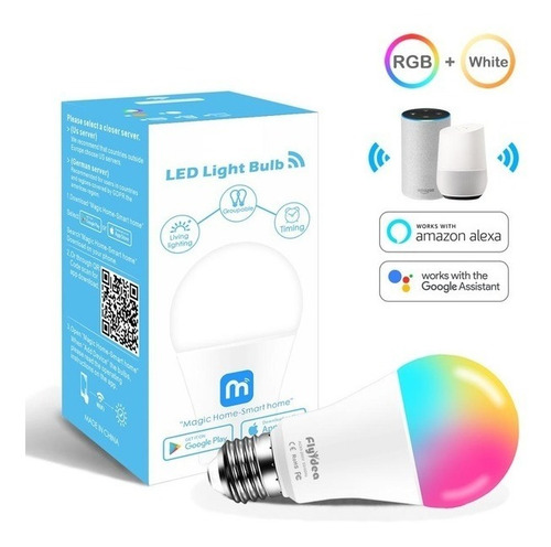 Imagen 1 de 2 de Bombillo Wifi Inteligente Rgb
