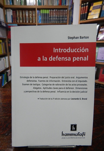 Barton Introducción A La Defensa Penal