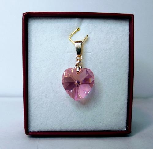 Imagem 3 de 4 de Pingente Cristal Swarovski Rose Ab 1,4 Cm Folh.a Ouro