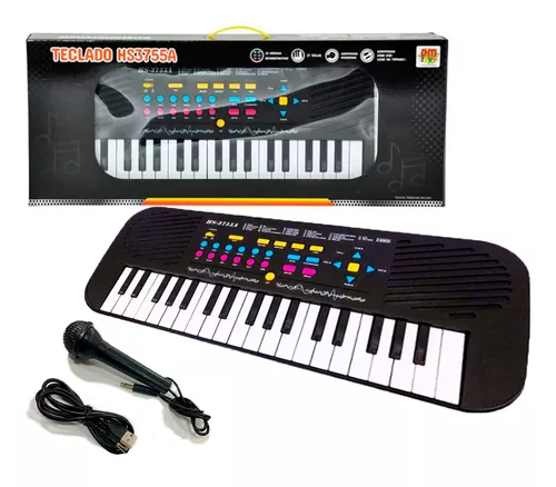 Teclado Infantil com 22 Musicas 37 Teclas e 54,5cm da DM TOYS