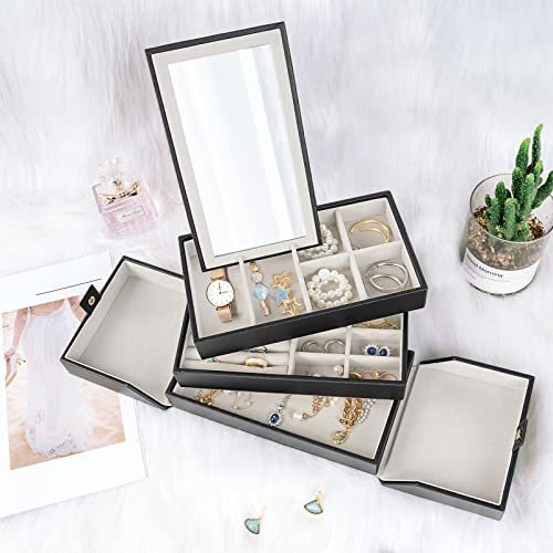 Imagen 7 de 7 de Procase Caja Organizadora De Joyas Para Mujeres Y Niñas Con