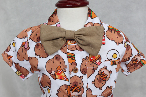 Conjunto Capibara Niño: Playerita, Moño Y Short 3 Piezas
